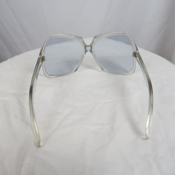 Vintage 70s Clear Bug Eye Square Oversized Sunglasses Made  display picture 1